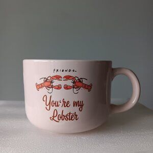 Friends You're My Lobster Oversized Coffee Mug Pink Red Stoneware 90's Gifts